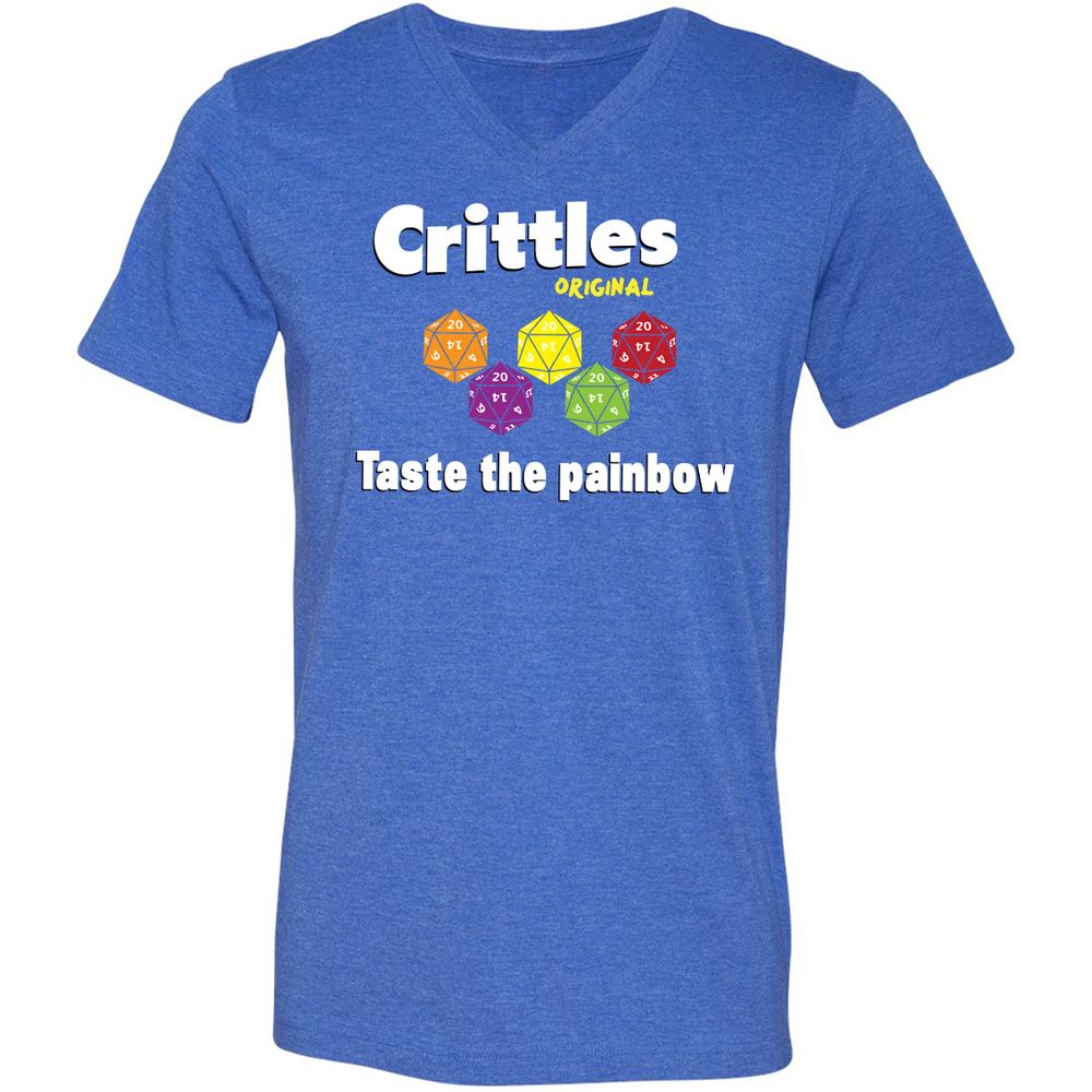 Unisex V-Neck T-Shirt - QLMXVGJ2 - Heather True Royal - 14