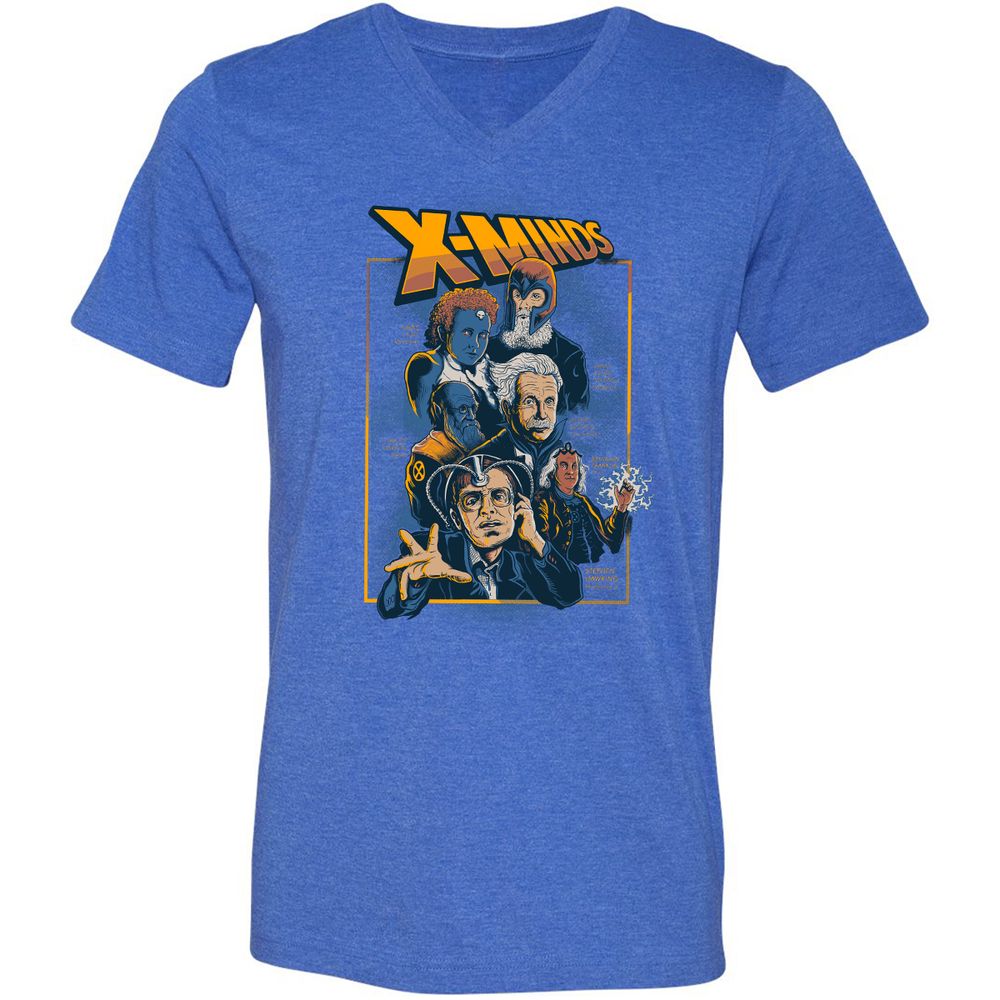 Unisex V-Neck T-Shirt - KH6CH7RS - Heather True Royal - 14