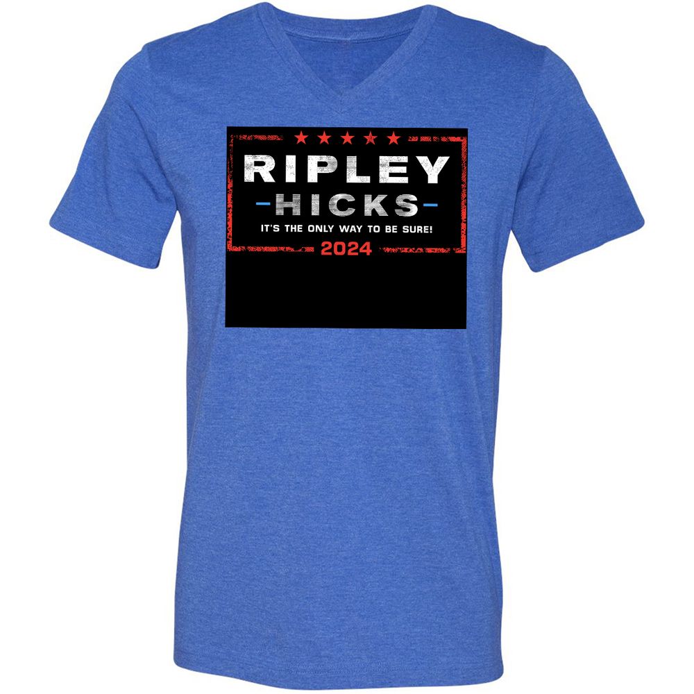 Unisex V-Neck T-Shirt - F7C5NE65 - Heather True Royal - 14