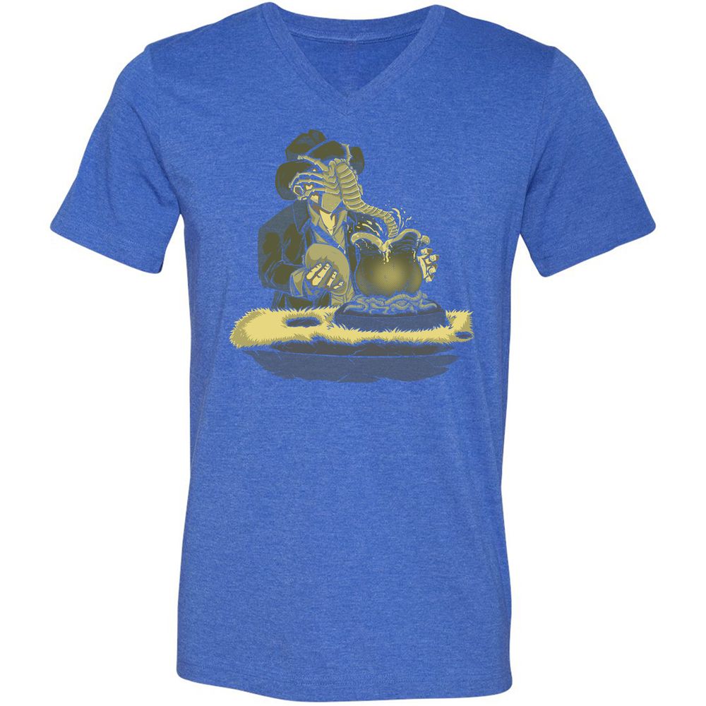 Unisex V-Neck T-Shirt - 33Q1ERK5 - Heather True Royal - 14