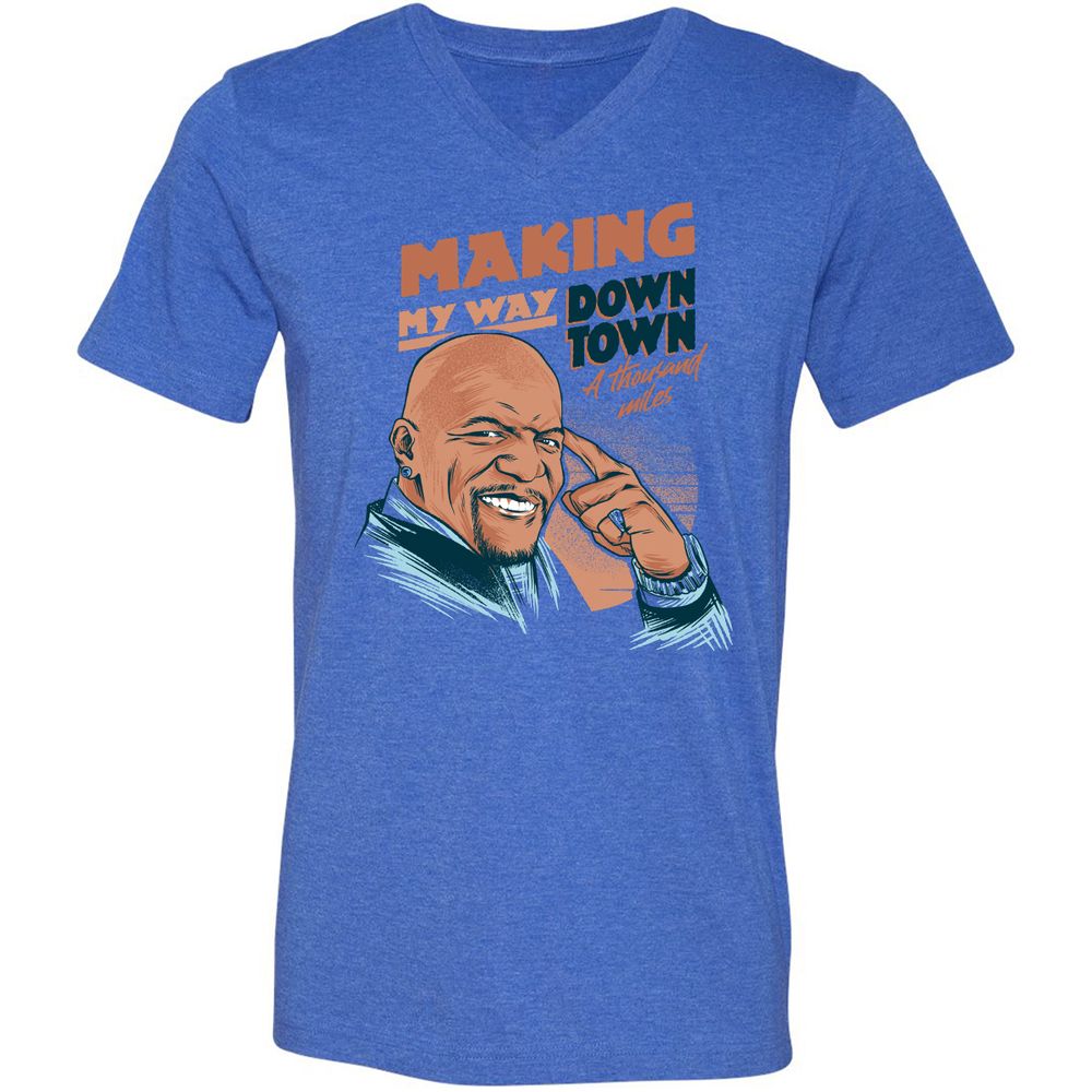 Unisex V-Neck T-Shirt - M39DWMJ2 - Heather True Royal - 14
