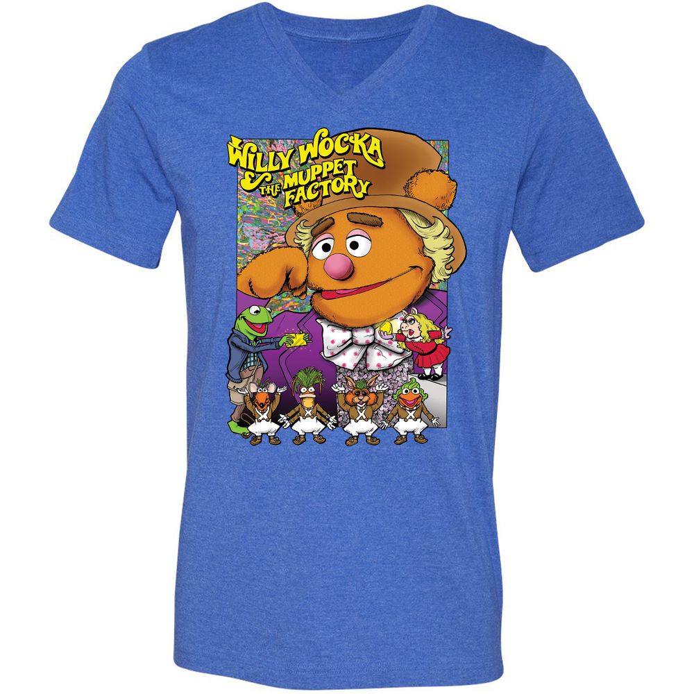 Unisex V-Neck T-Shirt - LDDGFJAD - Heather True Royal - 14