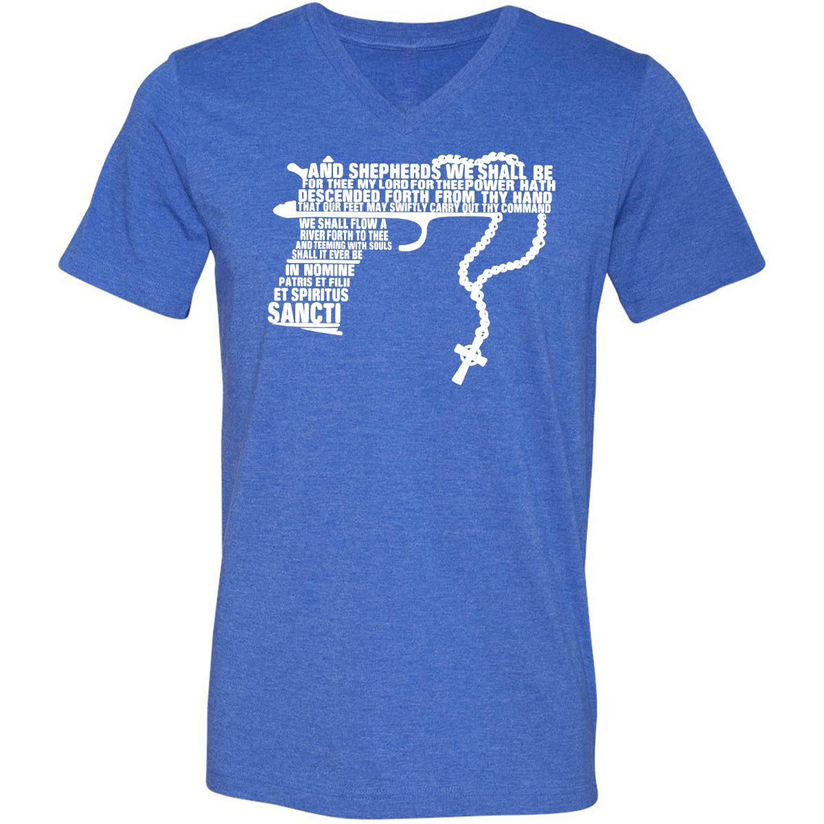Unisex V-Neck T-Shirt - UCEXX711 - Heather True Royal - 14