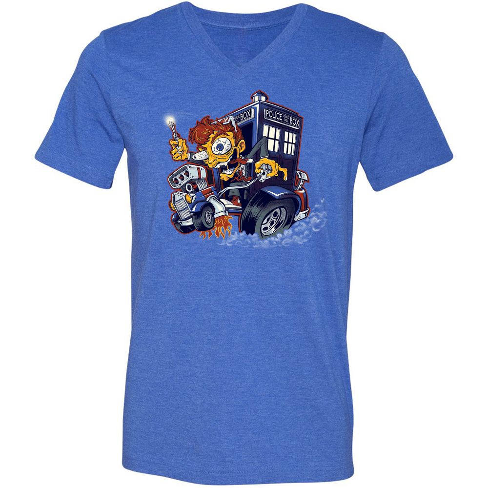 Unisex V-Neck T-Shirt - GPH5B3H6 - Heather True Royal - 14