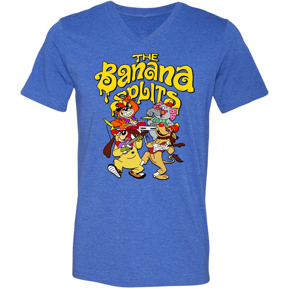 Unisex V-Neck T-Shirt - BZYHEZL2 - Heather True Royal - 14