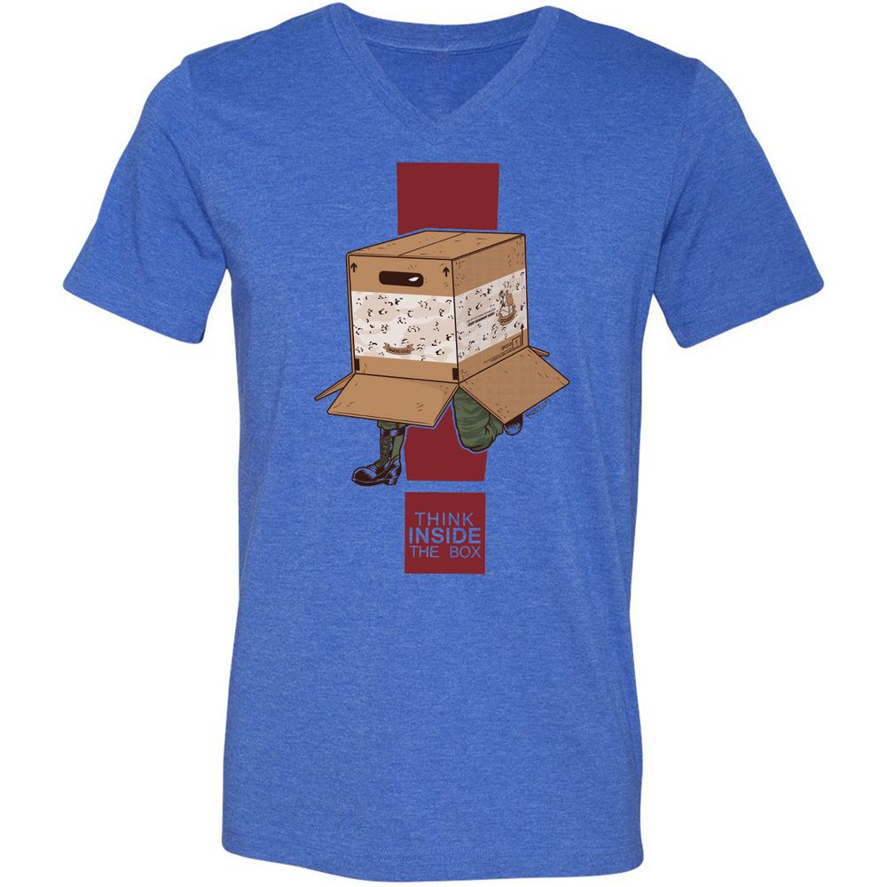 Unisex V-Neck T-Shirt - 7ESS9F1M - Heather True Royal - 14