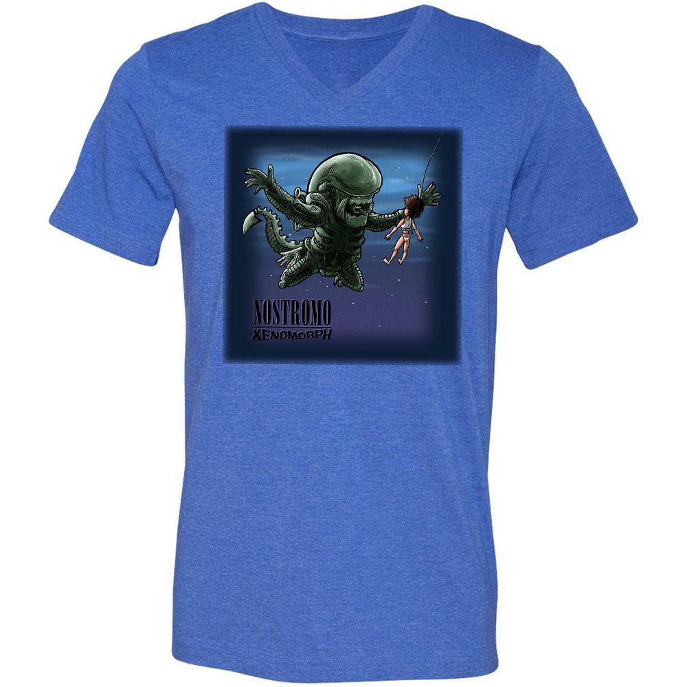 Unisex V-Neck T-Shirt - WS1LWZXY - Heather True Royal - 14