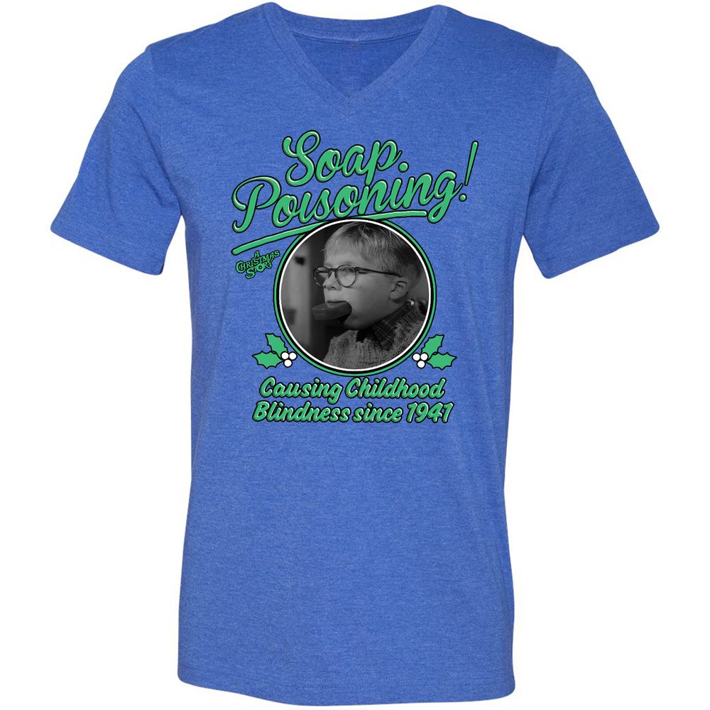 Unisex V-Neck T-Shirt - WUDW6L2W - Heather True Royal - 14