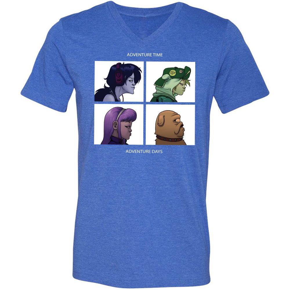 Unisex V-Neck T-Shirt - 6F5AVUWP - Heather True Royal - 14