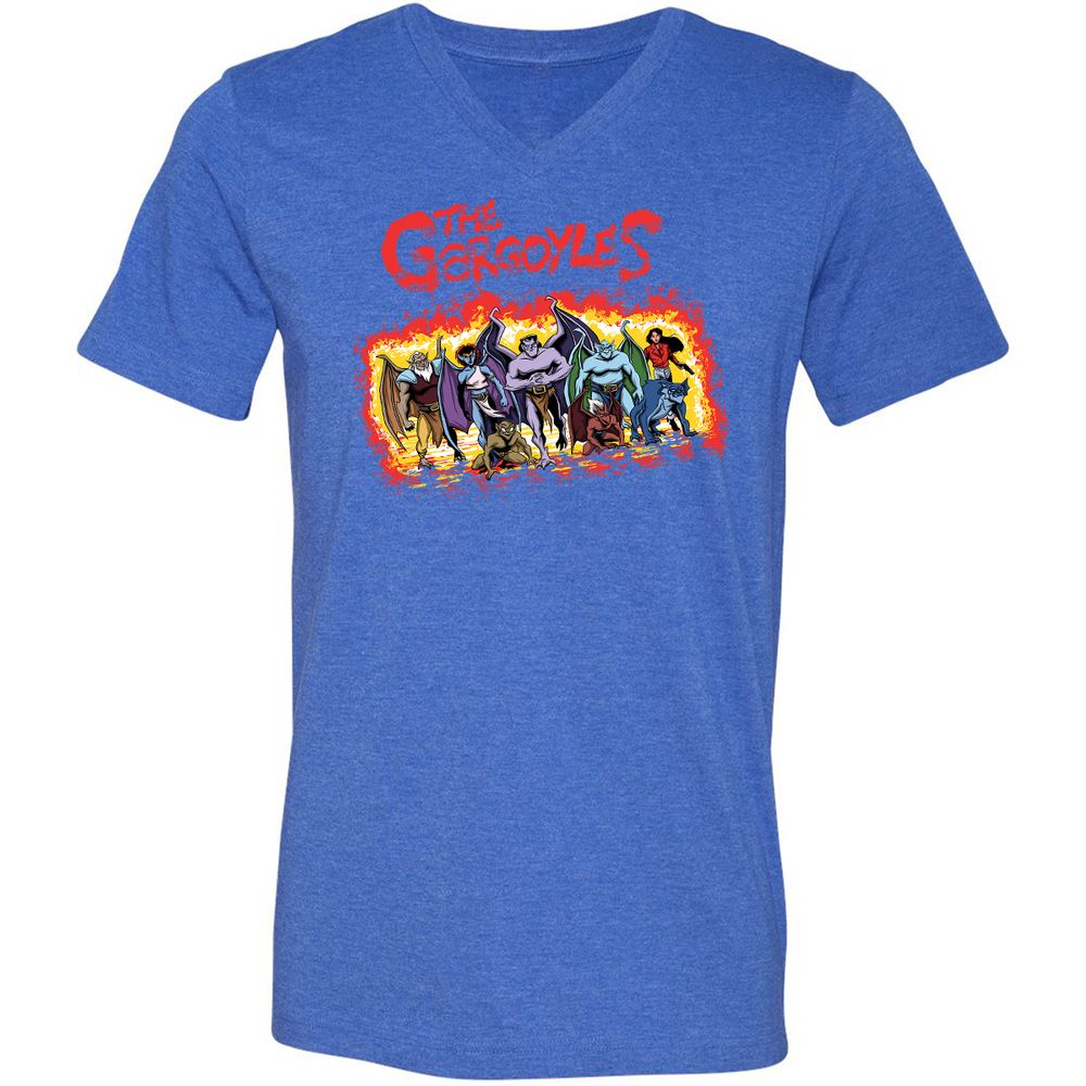 Unisex V-Neck T-Shirt - MF1J2WV2 - Heather True Royal - 14
