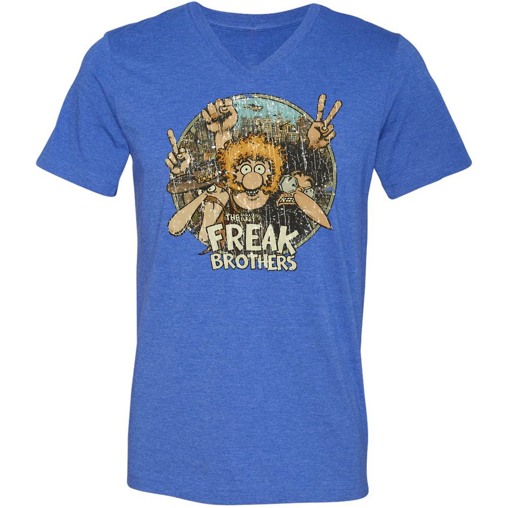Unisex V-Neck T-Shirt - 2R6W39PV - Heather True Royal - 14