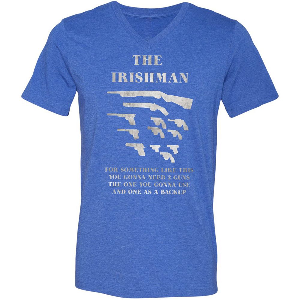 Unisex V-Neck T-Shirt - 3NSSRDYL - Heather True Royal - 14