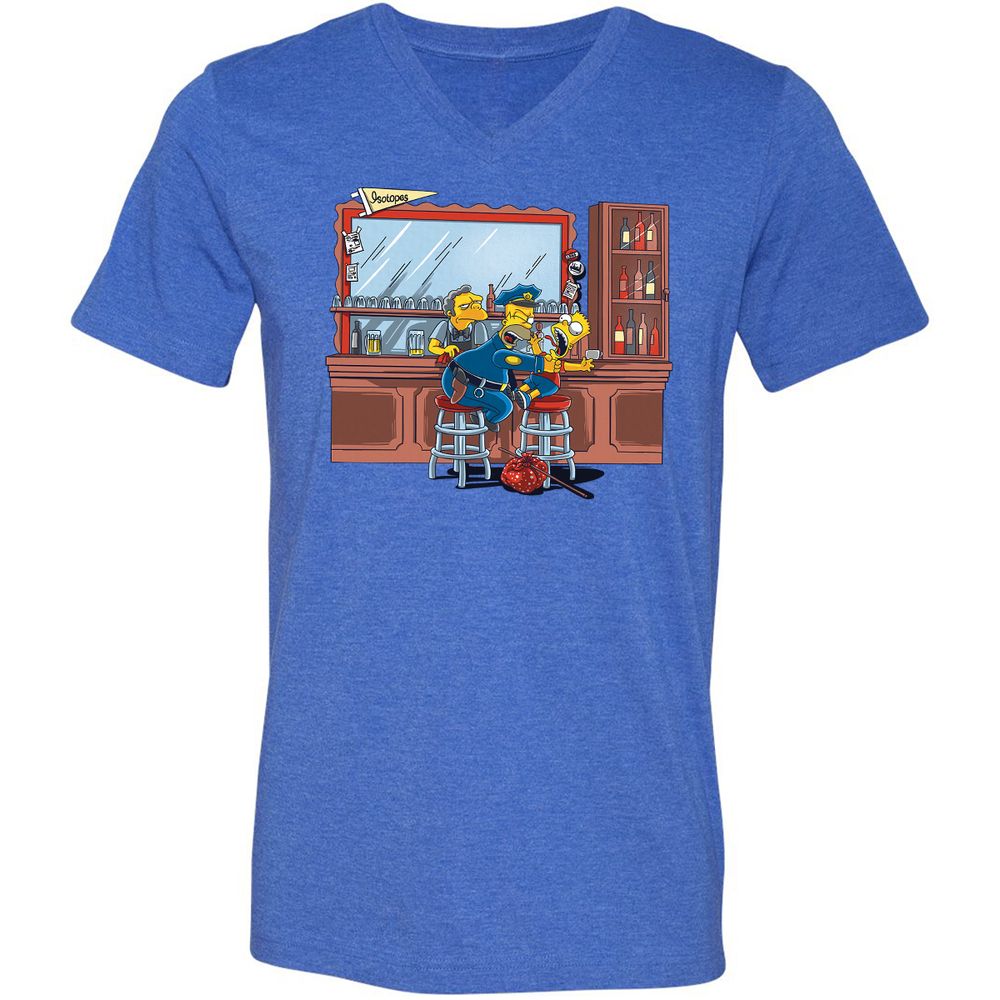 Unisex V-Neck T-Shirt - G68N91D2 - Heather True Royal - 14
