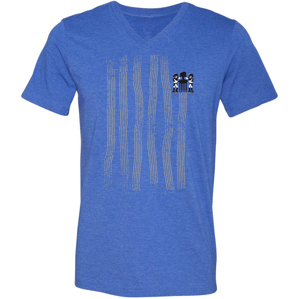 Unisex V-Neck T-Shirt - C5UD6S76 - Heather True Royal - 14