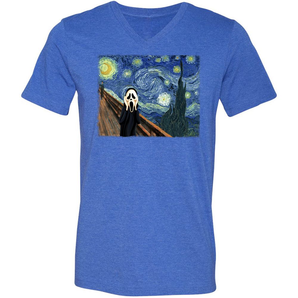 Unisex V-Neck T-Shirt - 6UFDKYBR - Heather True Royal - 14