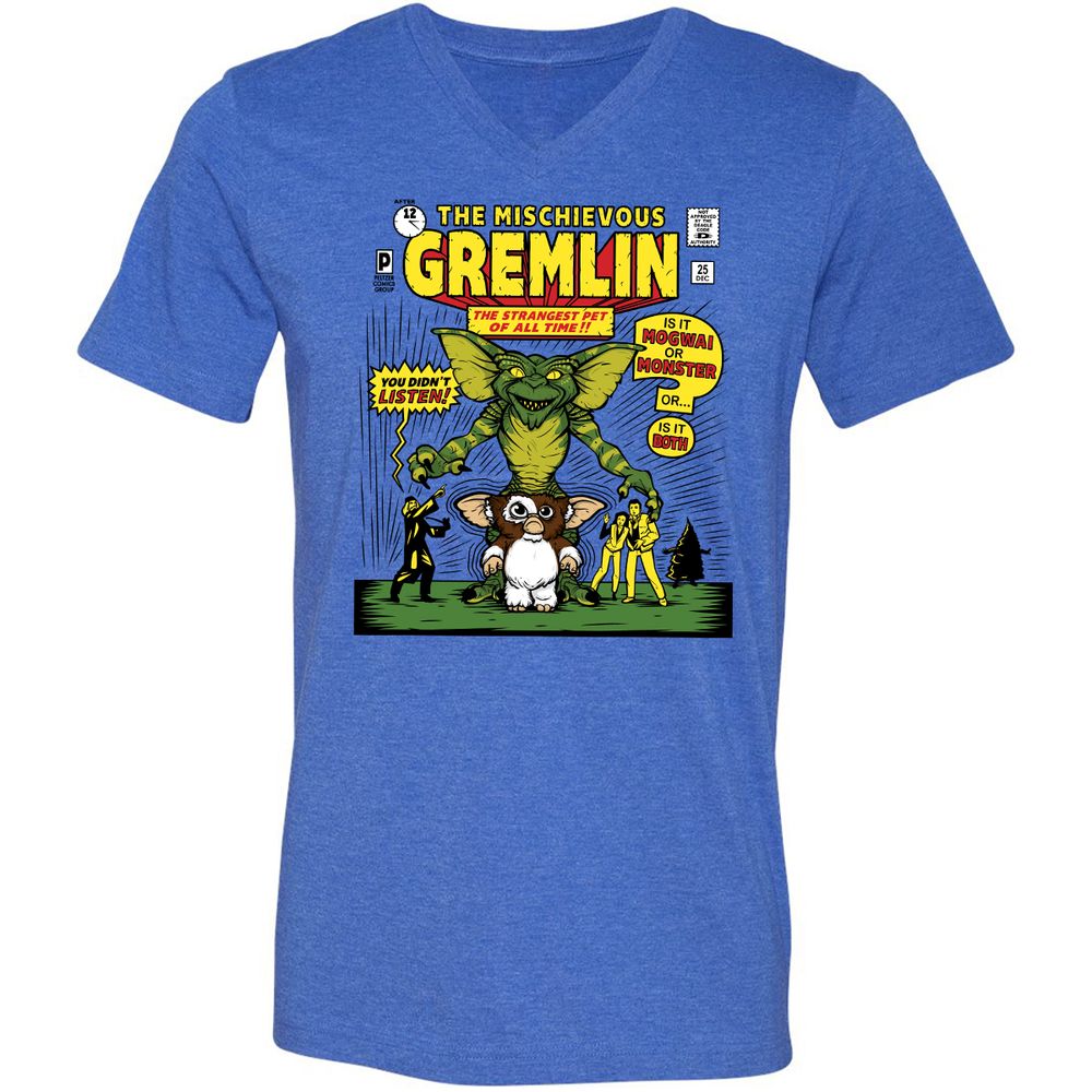 Unisex V-Neck T-Shirt - G3NK9S3V - Heather True Royal - 14