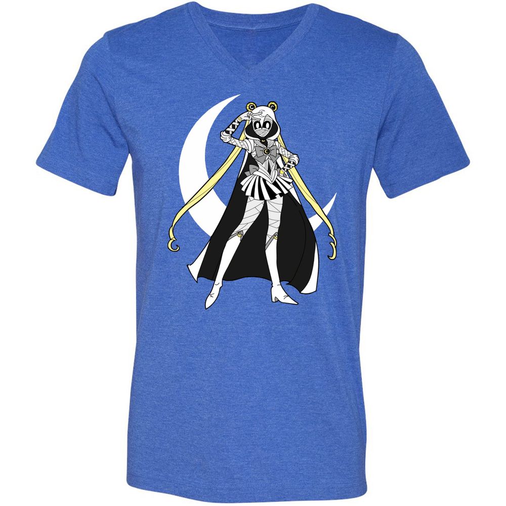 Unisex V-Neck T-Shirt - WGFXUQEW - Heather True Royal - 14