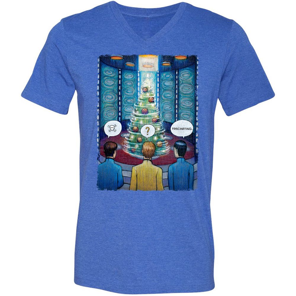 Unisex V-Neck T-Shirt - 6AUT7977 - Heather True Royal - 14