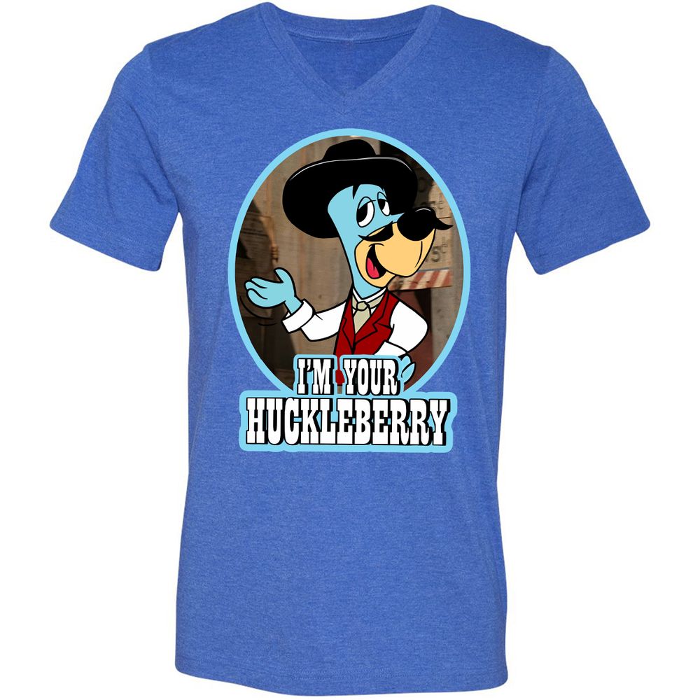 Unisex V-Neck T-Shirt - 8XYAZ9V8 - Heather True Royal - 14