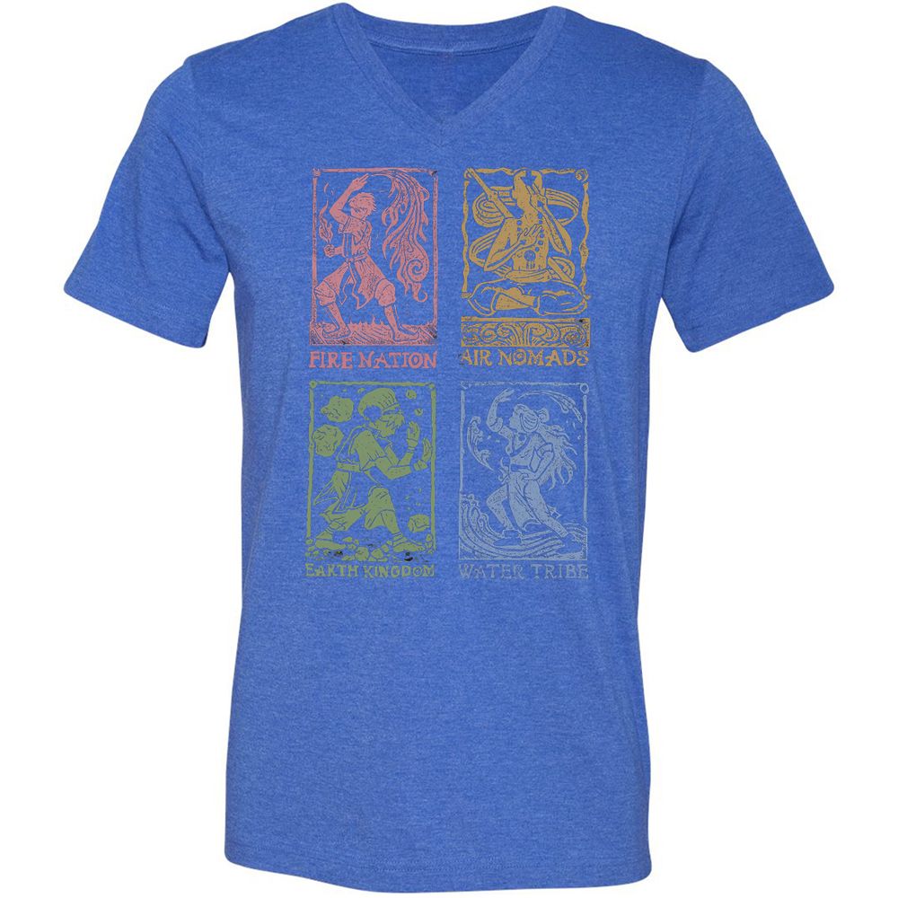 Unisex V-Neck T-Shirt - XSV3BGDW - Heather True Royal - 14