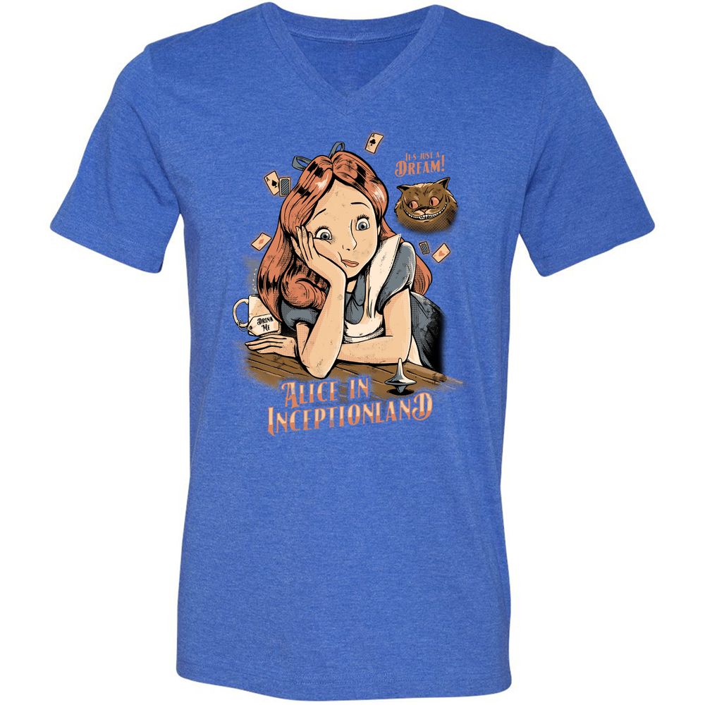 Unisex V-Neck T-Shirt - E7VHG5SV - Heather True Royal - 14