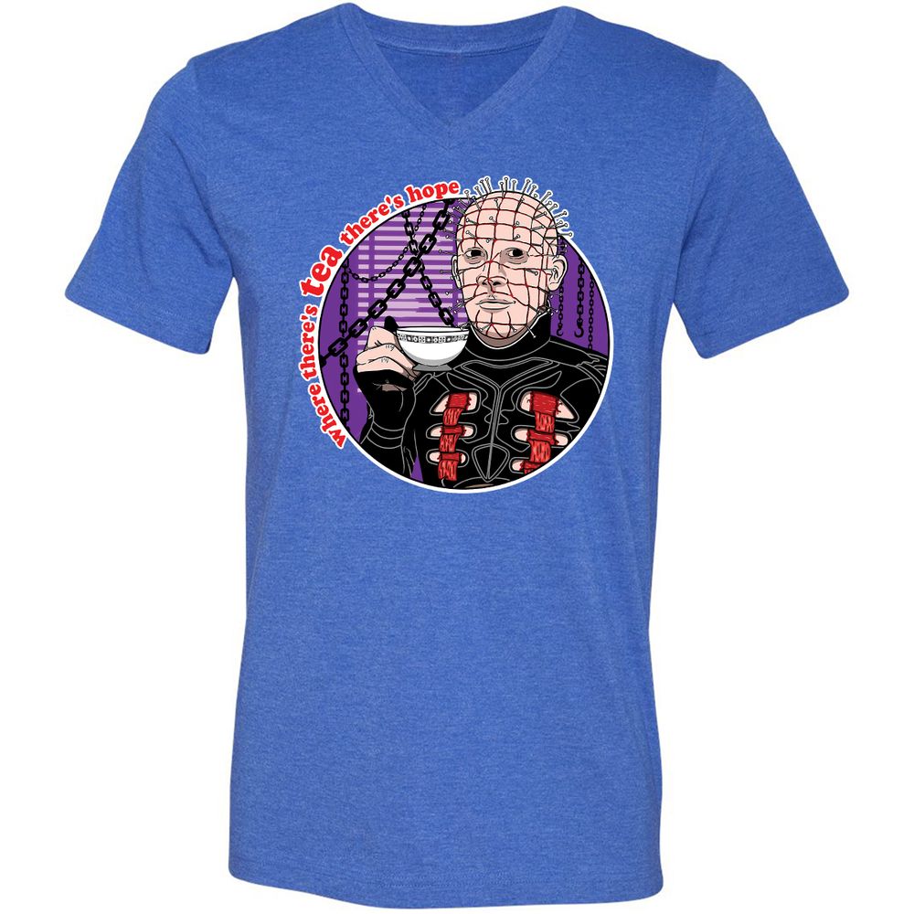 Unisex V-Neck T-Shirt - XD9D9L34 - Heather True Royal - 14