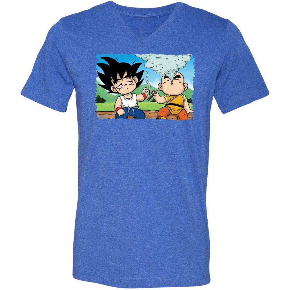 Unisex V-Neck T-Shirt - UYABYVP9 - Heather True Royal - 14