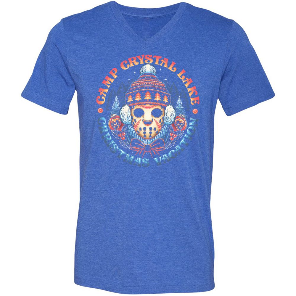 Unisex V-Neck T-Shirt - YM2BRLDH - Heather True Royal - 14