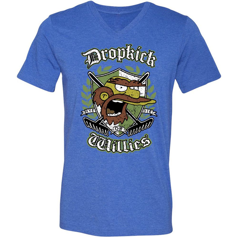 Unisex V-Neck T-Shirt - JCDJKW8U - Heather True Royal - 14