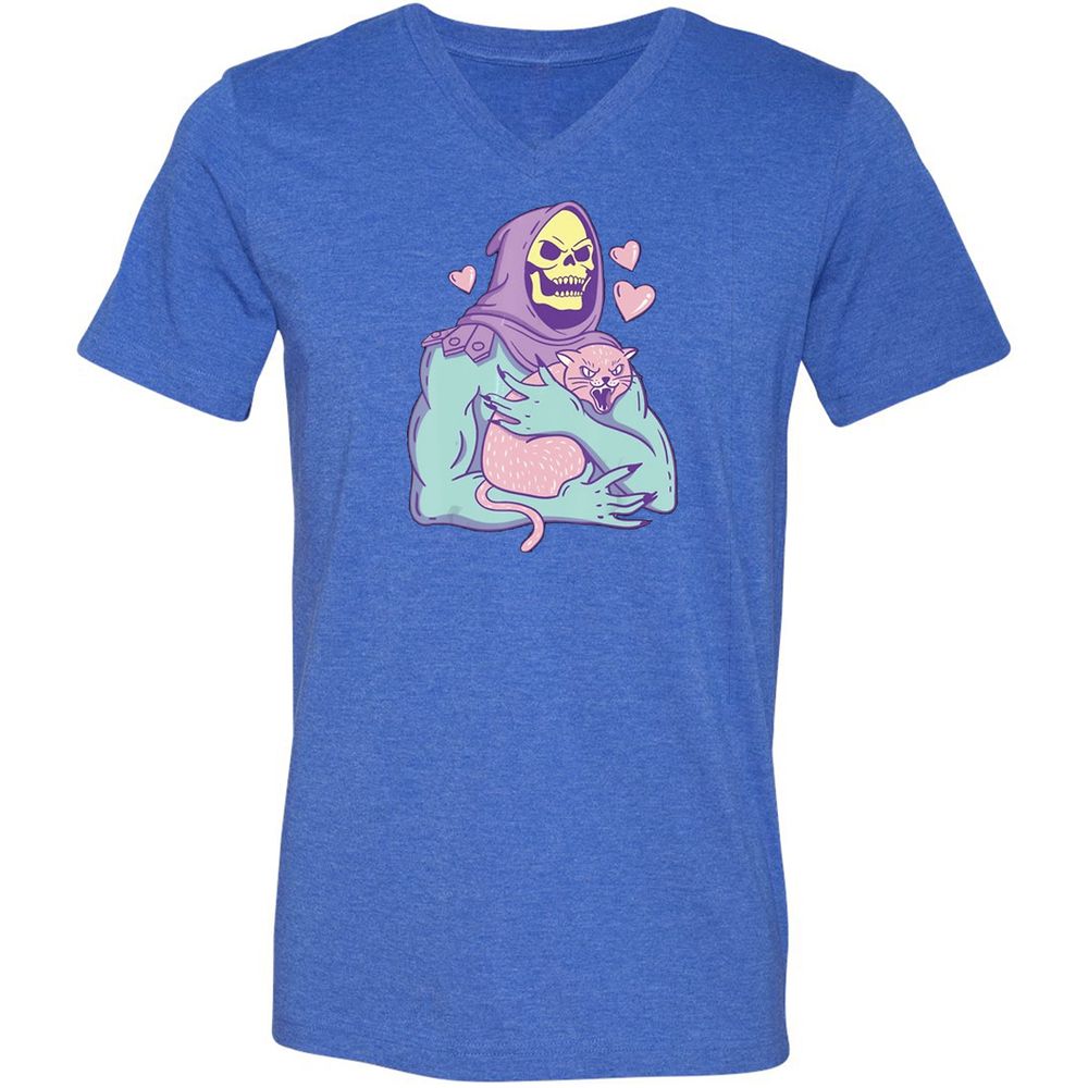 Unisex V-Neck T-Shirt - A3GSBGDK - Heather True Royal - 14