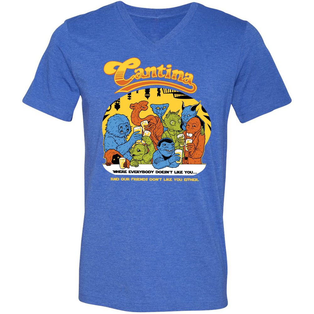 Unisex V-Neck T-Shirt - H28W73HL - Heather True Royal - 14