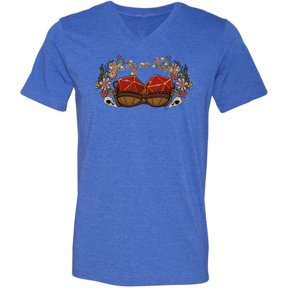 Unisex V-Neck T-Shirt - 11BHZ3AT - Heather True Royal - 14