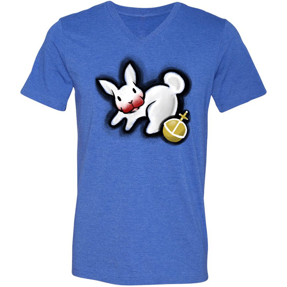 Unisex V-Neck T-Shirt - 2GAP4GEW - Heather True Royal - 14