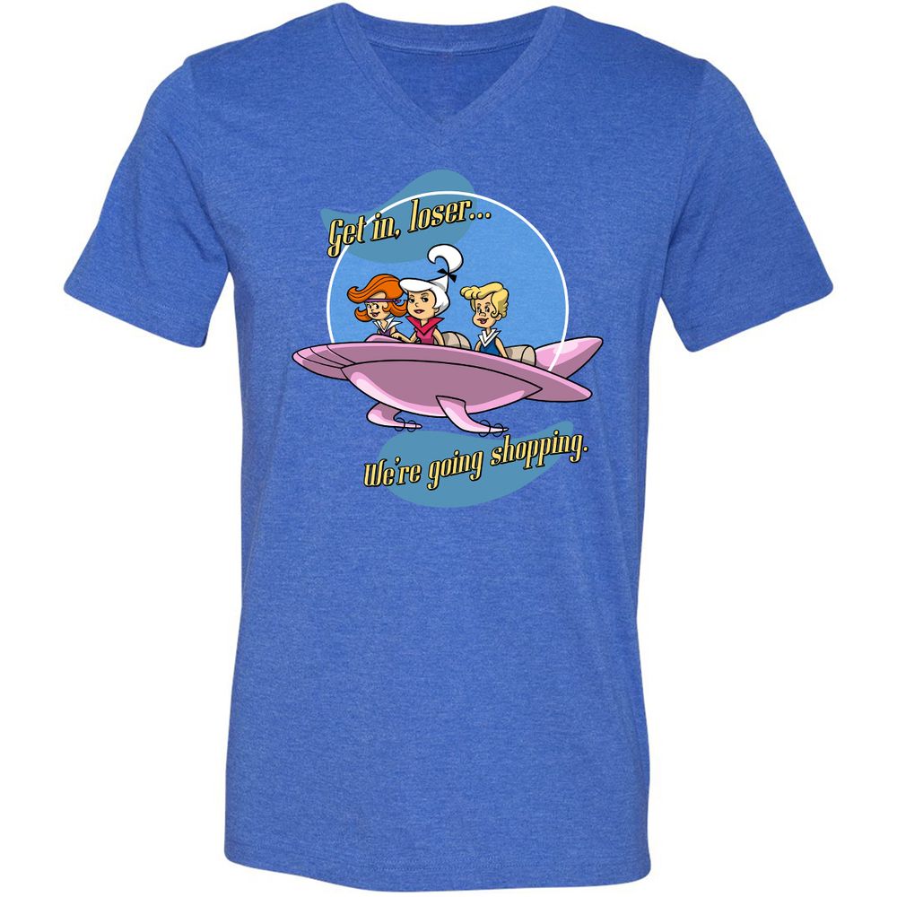 Unisex V-Neck T-Shirt - QCKP9HXC - Heather True Royal - 14
