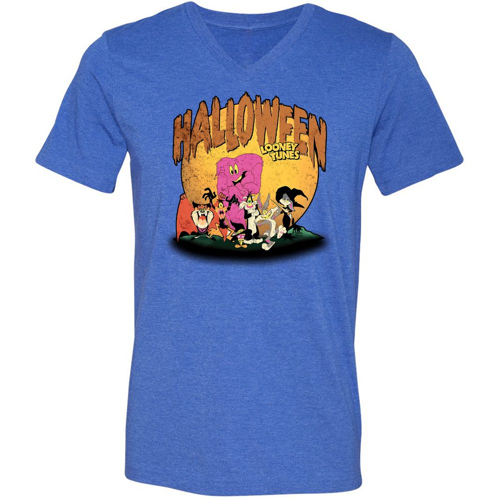 Unisex V-Neck T-Shirt - T5VDDLHK - Heather True Royal - 14
