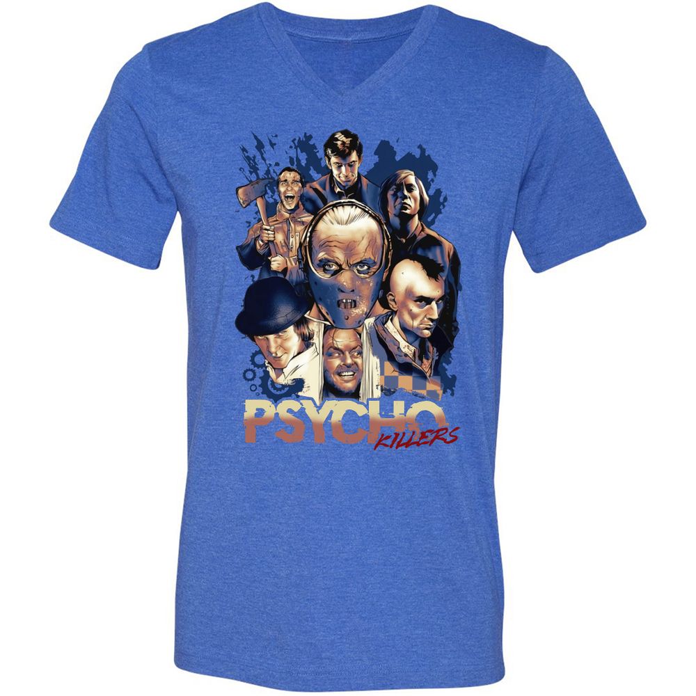 Unisex V-Neck T-Shirt - WVM5TLHR - Heather True Royal - 14