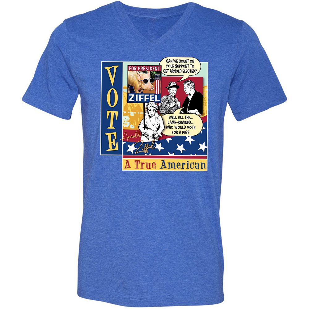 Unisex V-Neck T-Shirt - LB696P8T - Heather True Royal - 14