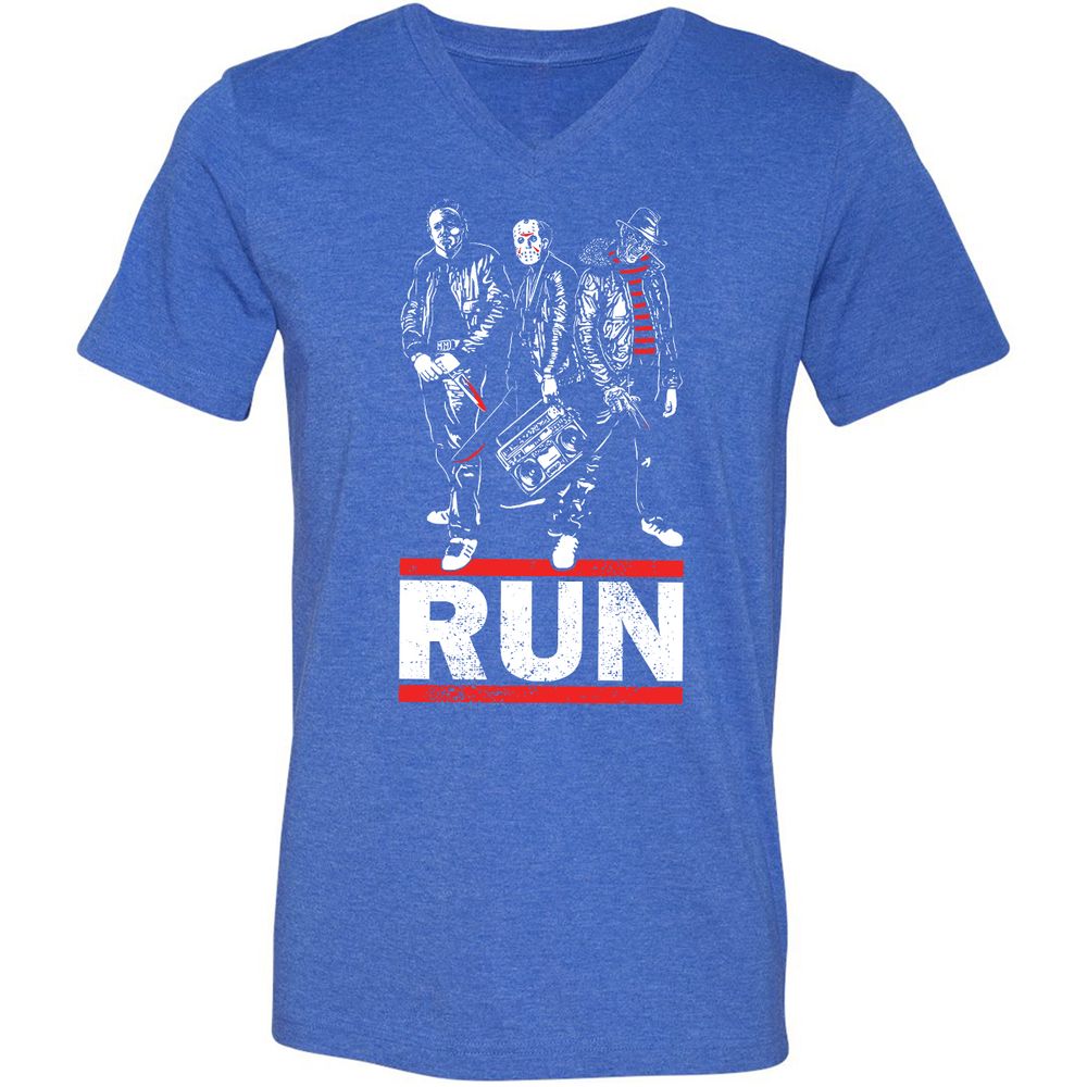 Unisex V-Neck T-Shirt - WPXJQB6R - Heather True Royal - 14