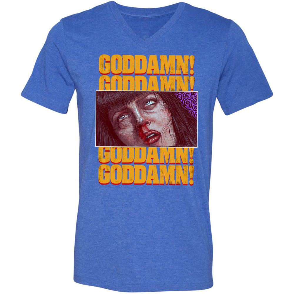 Unisex V-Neck T-Shirt - A4VPZZ6E - Heather True Royal - 14