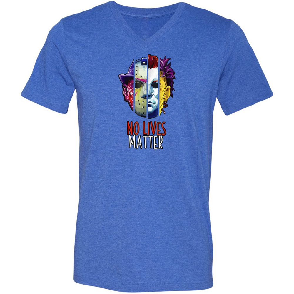Unisex V-Neck T-Shirt - FCPBWEFD - Heather True Royal - 14