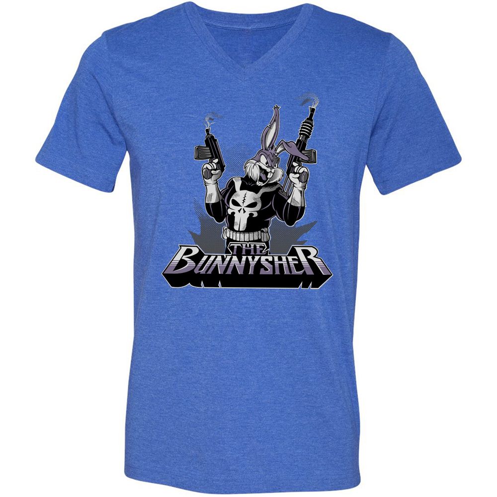 Unisex V-Neck T-Shirt - 941F5U3S - Heather True Royal - 14