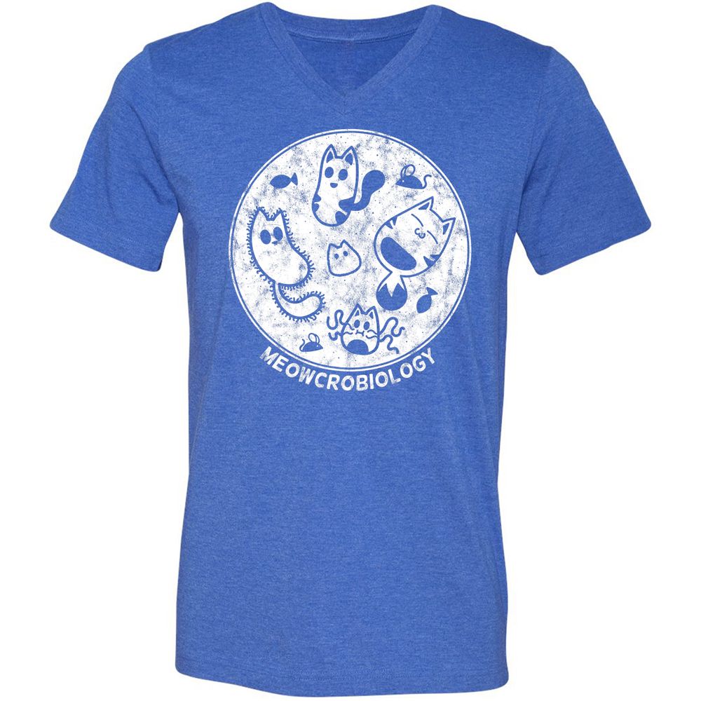 Unisex V-Neck T-Shirt - AYS5CEQH - Heather True Royal - 14