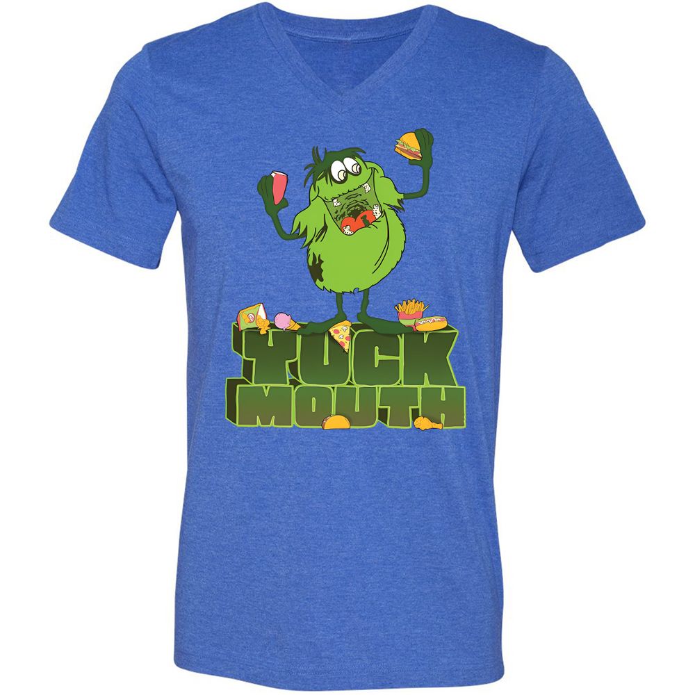 Unisex V-Neck T-Shirt - 7NP8WMYE - Heather True Royal - 14