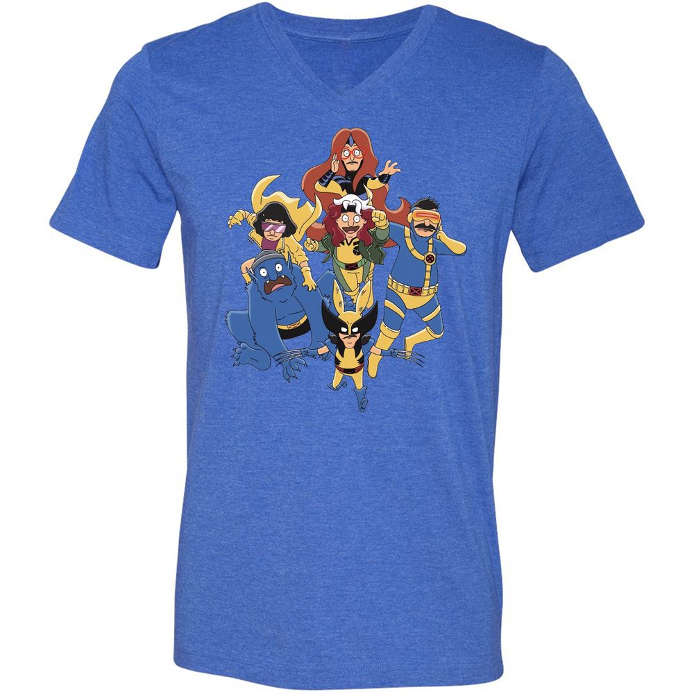 Unisex V-Neck T-Shirt - 7776BKPA - Heather True Royal - 14