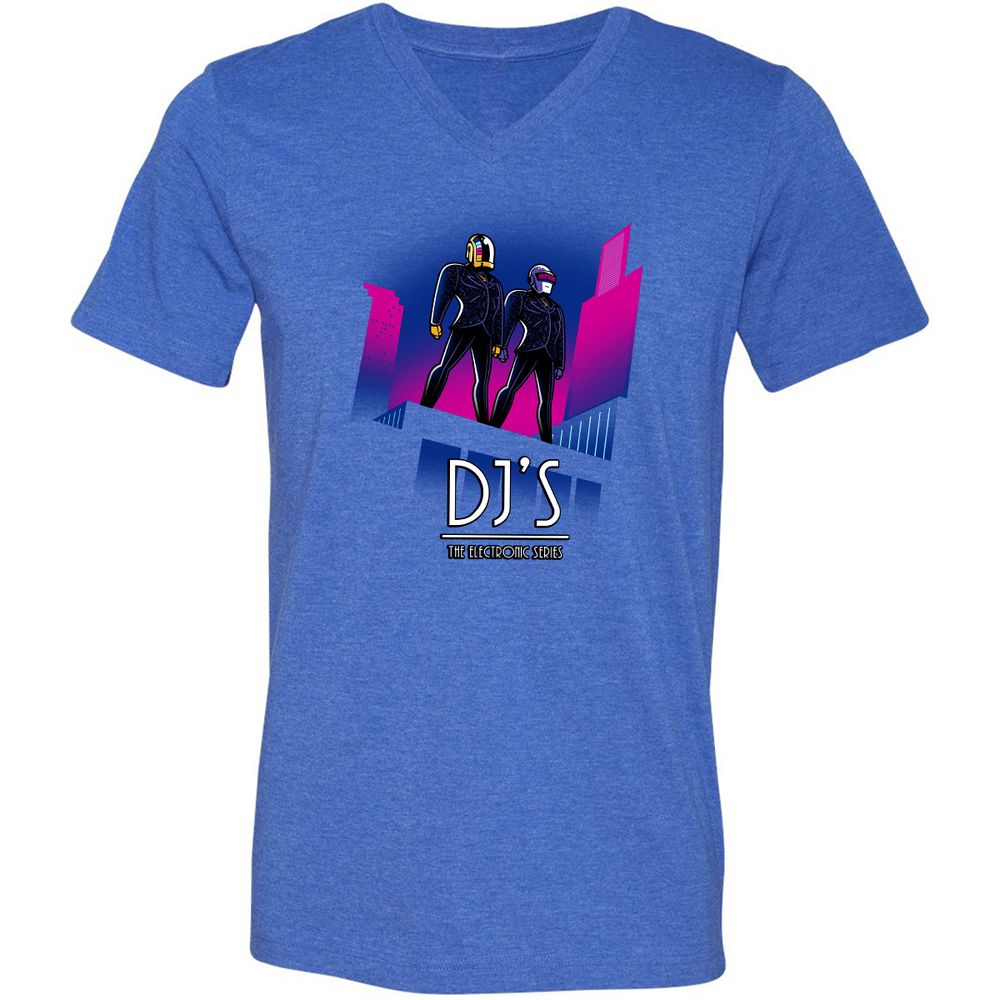 Unisex V-Neck T-Shirt - 4XWQ2HG3 - Heather True Royal - 14