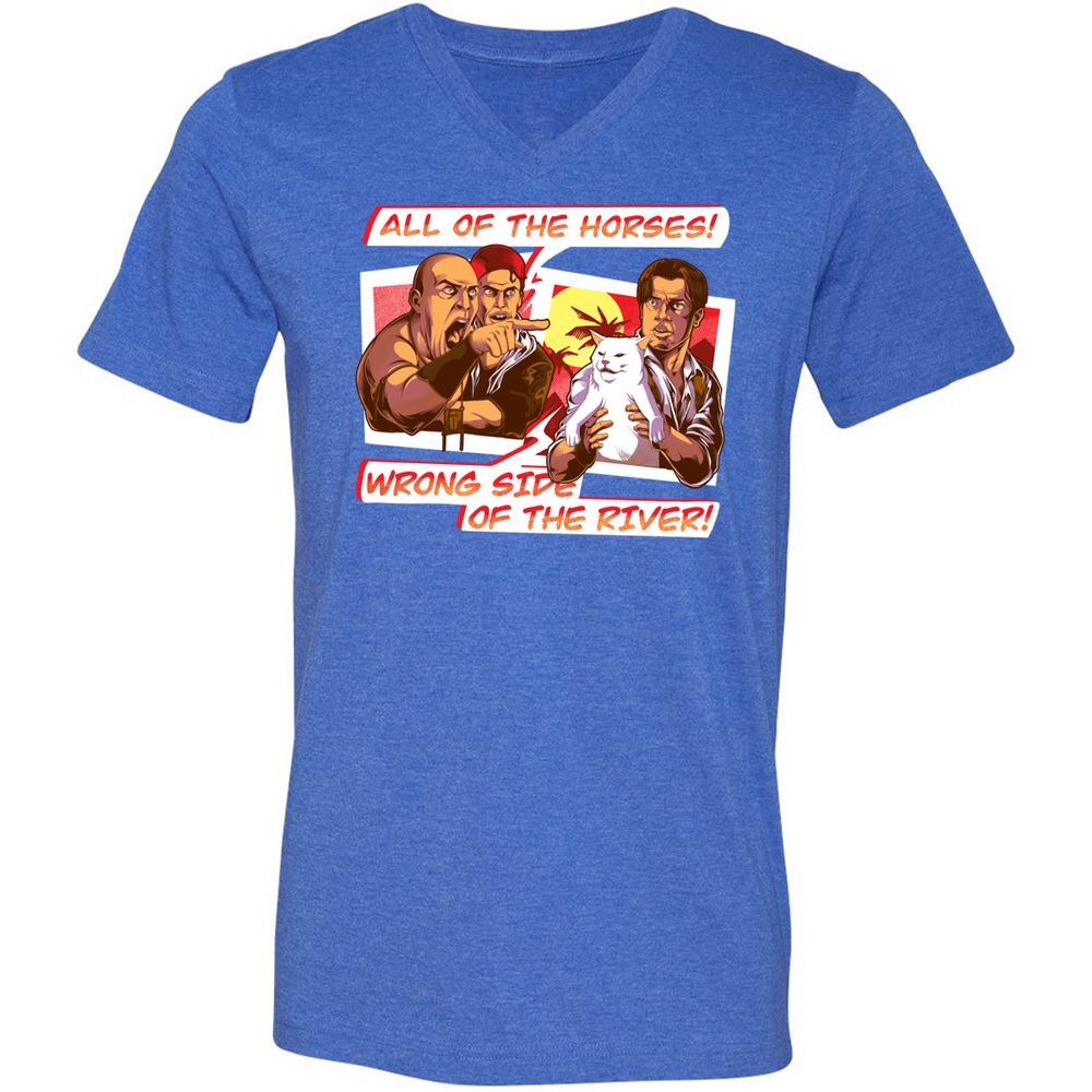 Unisex V-Neck T-Shirt - AZ8CQ8NF - Heather True Royal - 14