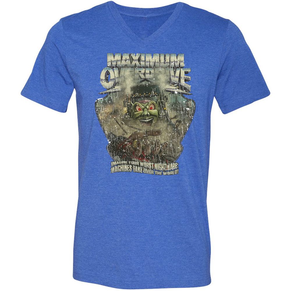 Unisex V-Neck T-Shirt - GEXNWCLX - Heather True Royal - 14