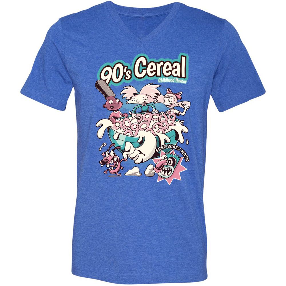 Unisex V-Neck T-Shirt - DPVATJP6 - Heather True Royal - 14