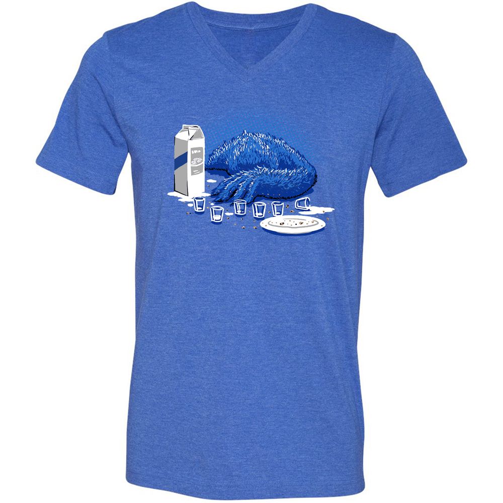 Unisex V-Neck T-Shirt - LJFVAHP8 - Heather True Royal - 14