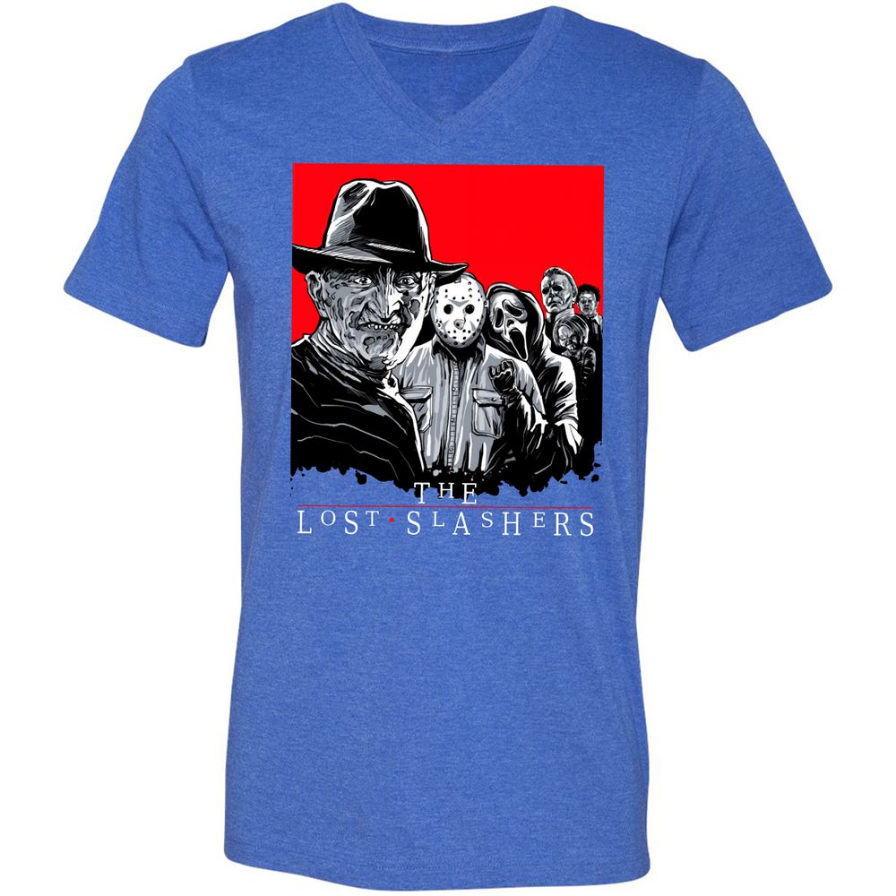 Unisex V-Neck T-Shirt - S7BNWG98 - Heather True Royal - 14